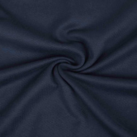 Tissu jersey de coton bio uni bleu marine