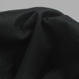 Tissu feutre de laine et viscose noir pour col et sous col