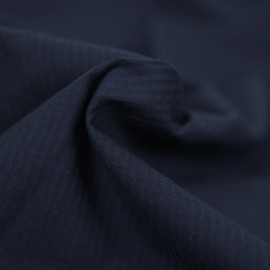 Tissu polycoton Allegro à motif tissé fines rayures - bleu marine