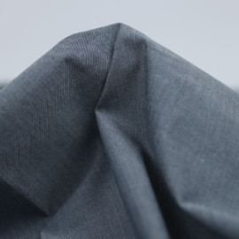 Tissu coton chambray - marine chiné