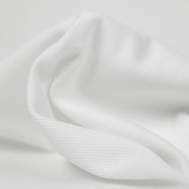 Tissu jersey maille fine côte de coton - blanc