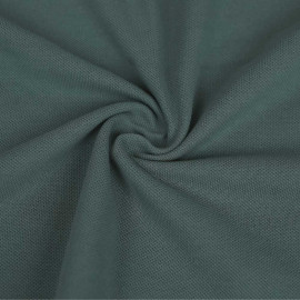 Tissu maille polo piqué de coton tubulaire - vert de gris