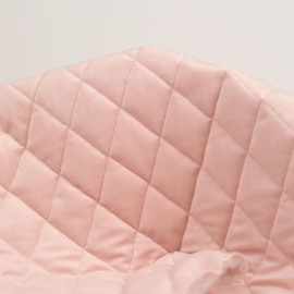 Tissu matelassé velours grainé à motif losanges - rose pastel