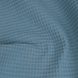 Tissu coton nid d'abeille - Bleu clair