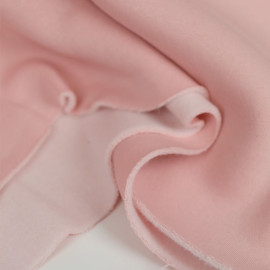 Tissu sweat gratté de coton - uni - rose pastel