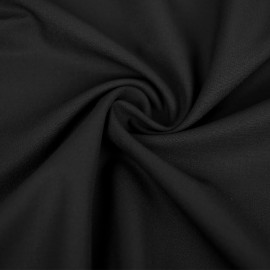 Tissu flanelle poly-viscose stretch noir