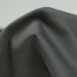 Tissu toile de coton sergé stretch - gris foncé