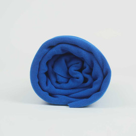 Tissu jersey bord-côte tubulaire de coton uni - bleu Klein
