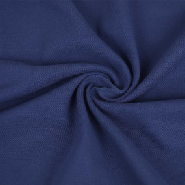 Tissu maille polo piqué de coton bio - bleu indigo