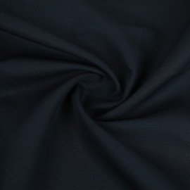 Tissu lin et coton uni - bleu foncé