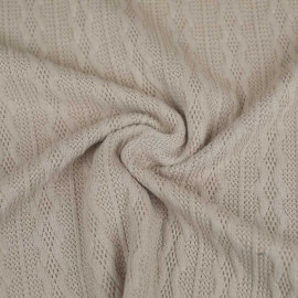 Tissu maille tricot tressé - uni - Beige