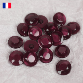 22 mm - Boutons ronds à queue en Galalithe - beaujolais